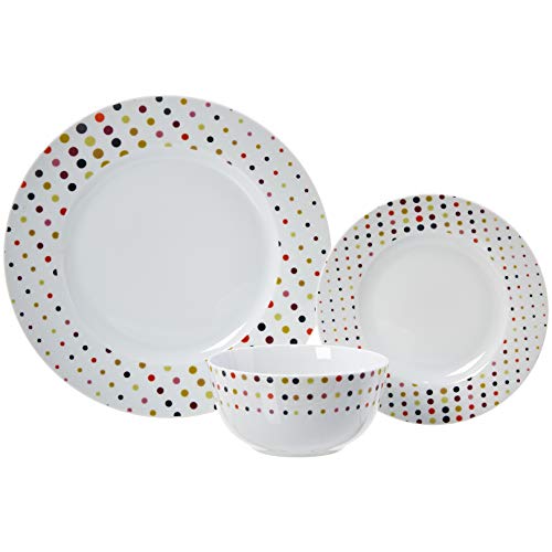 18-Piece Dinnerware Set - Dots, Service for 6 - EK CHIC HOME
