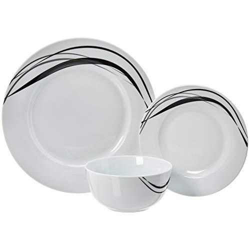18-Piece Dinnerware Set - Half Moon, Service for 6 - EK CHIC HOME