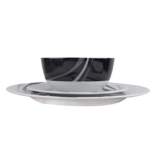 18-Piece Dinnerware Set - Swirl, Service for 6 - EK CHIC HOME
