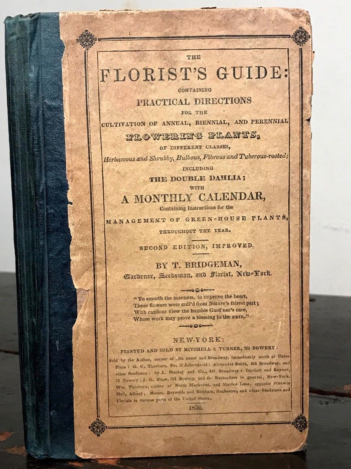 1836 - THE FLORIST'S GUIDE: Directions For Floral Cultivation - Thomas Bridgeman