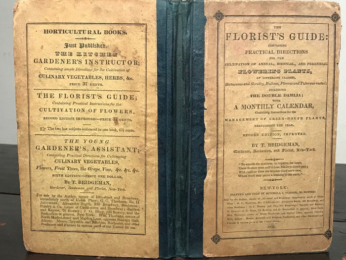 1836 - THE FLORIST'S GUIDE: Directions For Floral Cultivation - Thomas Bridgeman