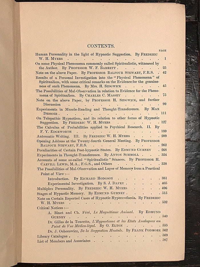 1886-1887 - SOCIETY FOR PSYCHICAL RESEARCH - OCCULT SPIRITS GHOSTS PSYCHIC