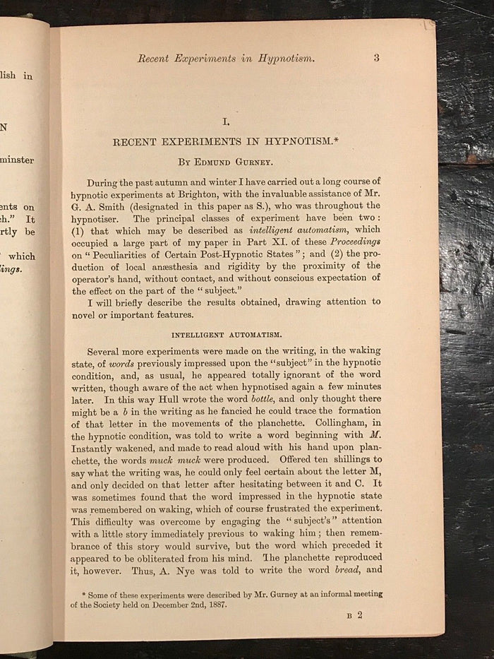 1888-1889 - SOCIETY FOR PSYCHICAL RESEARCH - OCCULT HYPNOTISM MAGIC GHOSTS