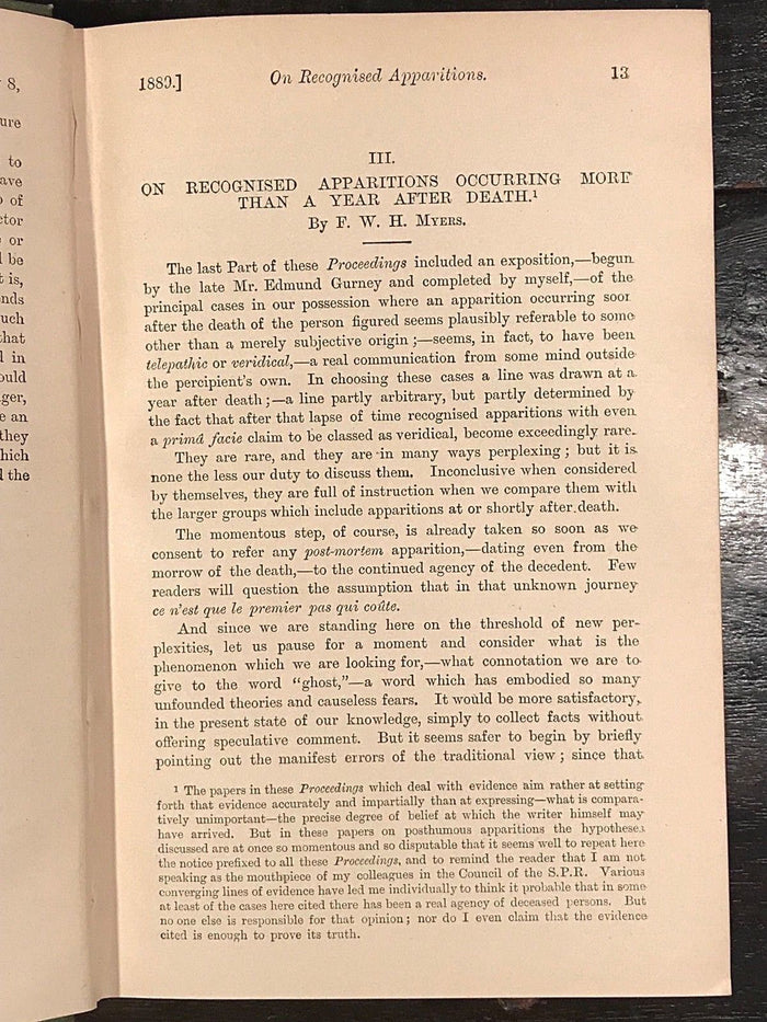 1889-1890 - SOCIETY FOR PSYCHICAL RESEARCH - OCCULT SPIRITUALISM GHOSTS PSYCHIC