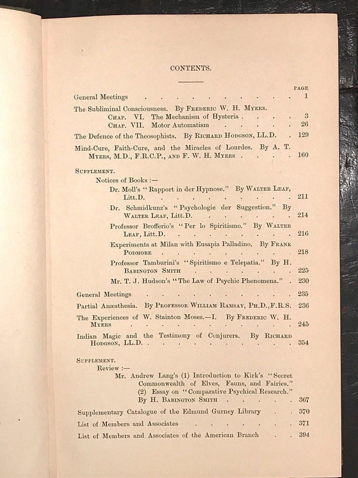 1893-1894 - SOCIETY FOR PSYCHICAL RESEARCH - FAIRIES SPIRITS PSYCHIC MAGIC