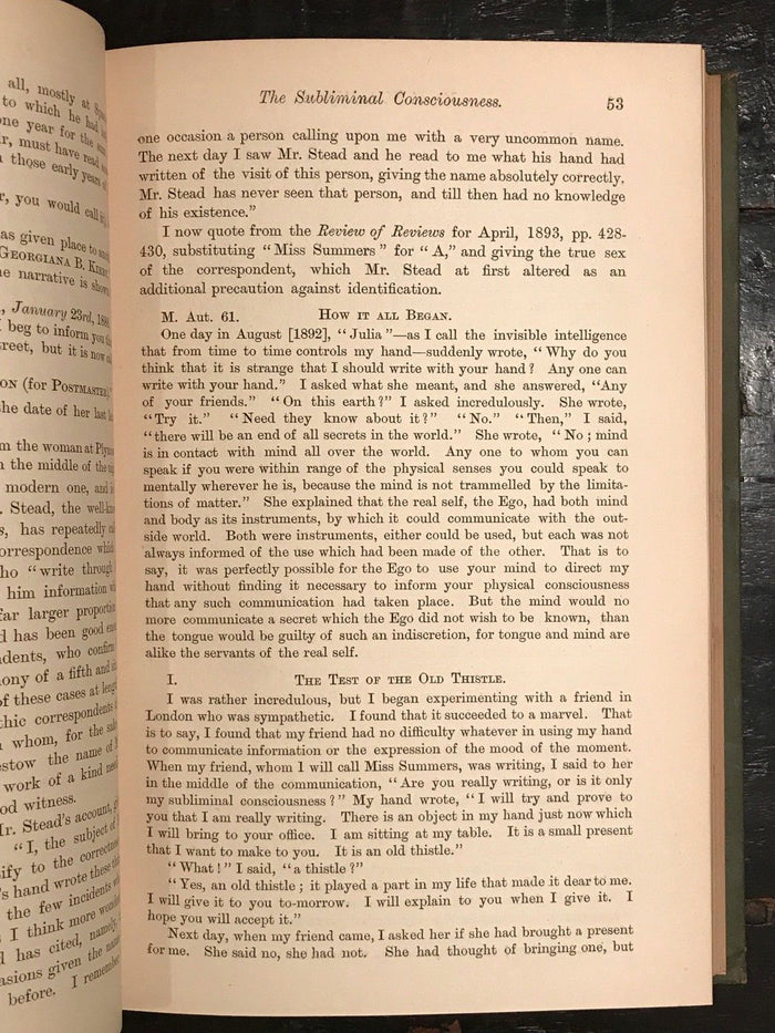 1893-1894 - SOCIETY FOR PSYCHICAL RESEARCH - FAIRIES SPIRITS PSYCHIC MAGIC