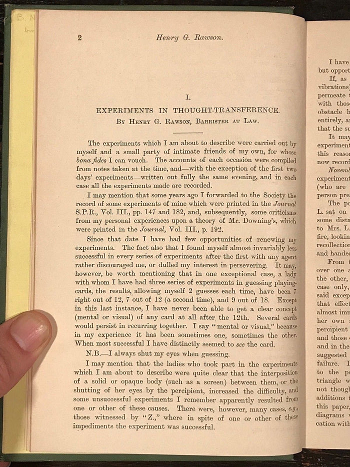 1895 - SOCIETY FOR PSYCHICAL RESEARCH - OCCULT SPIRITUALISM MAGIC GHOSTS PSYCHIC