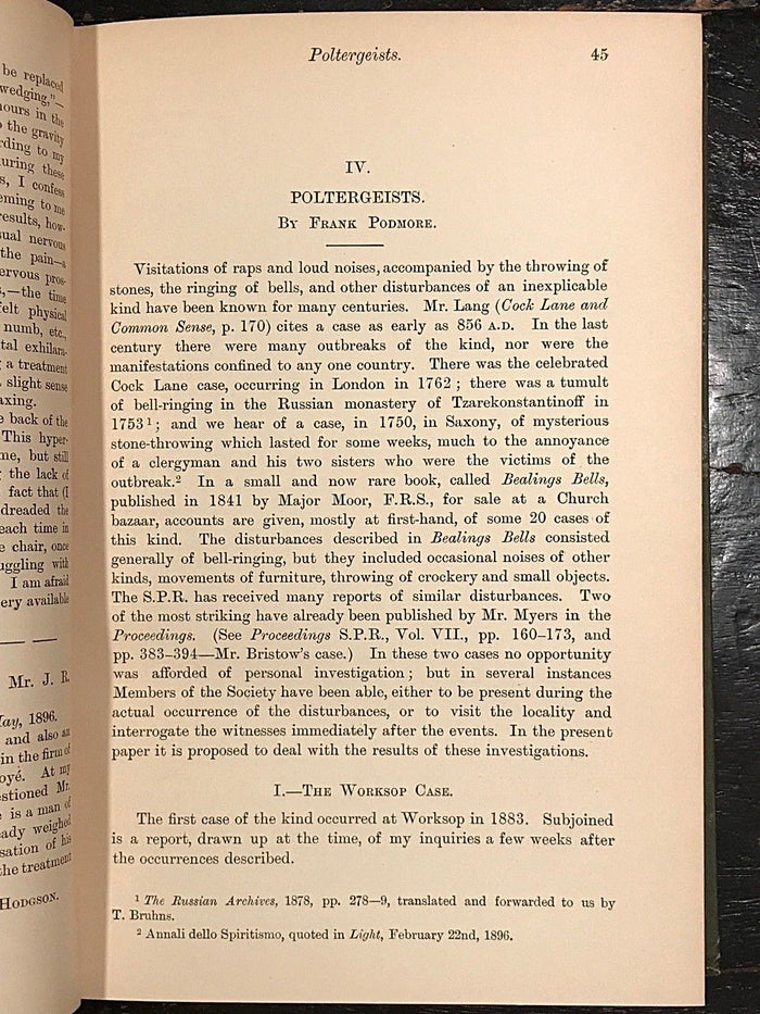 1896-1897 - SOCIETY FOR PSYCHICAL RESEARCH - OCCULT SPIRITUALISM GHOSTS PSYCHIC