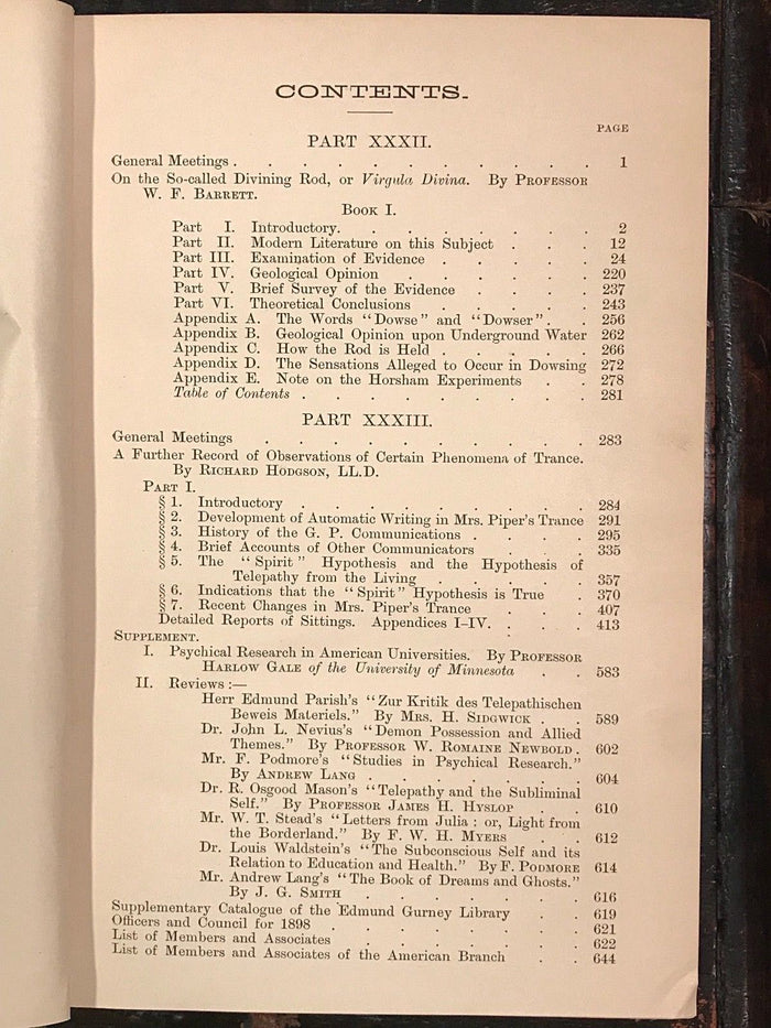 1897-1898 - SOCIETY FOR PSYCHICAL RESEARCH - OCCULT SPIRITUALISM  GHOSTS PSYCHIC