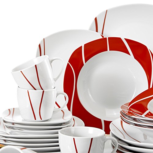 30-Piece Porcelain Dinnerware Set for 6 Person - EK CHIC HOME