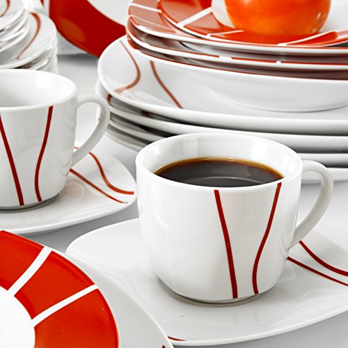 30-Piece Porcelain Dinnerware Set for 6 Person - EK CHIC HOME