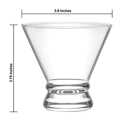 4-Piece Cocktail Glasses Set, 8-Ounce Martini Glasses - EK CHIC HOME