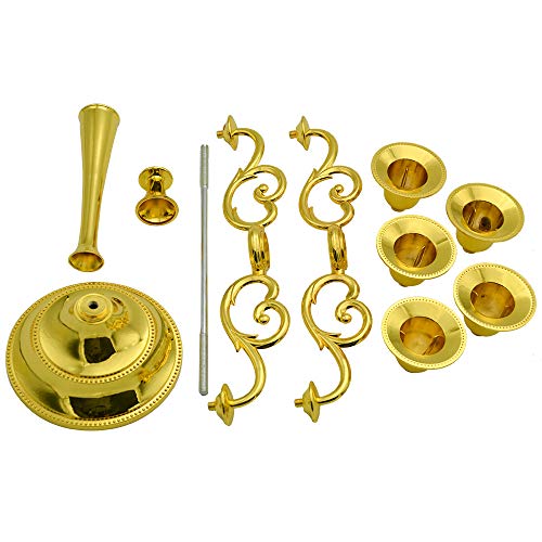 5-Candle Metal Candelabra 10.6 Inch Tall Candle Holder - EK CHIC HOME