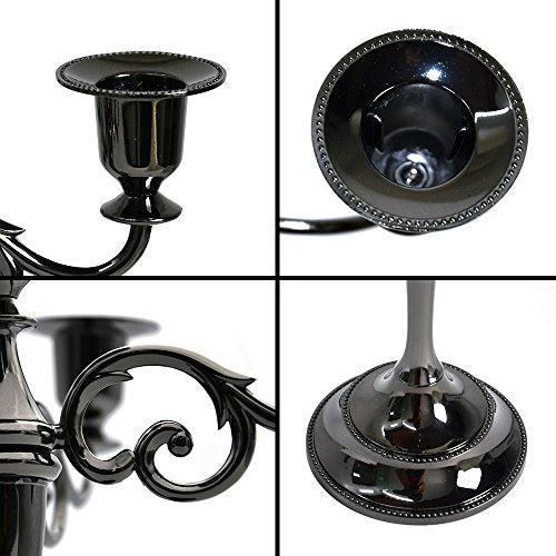 5-Candle Metal Candelabra Candlestick 10.6 inch Tall Candle Holder - EK CHIC HOME