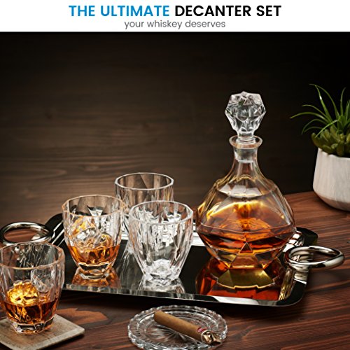 5-Piece European Style Whiskey Decanter and Glass Set - With Magnetic Gift Box - EK CHIC HOME