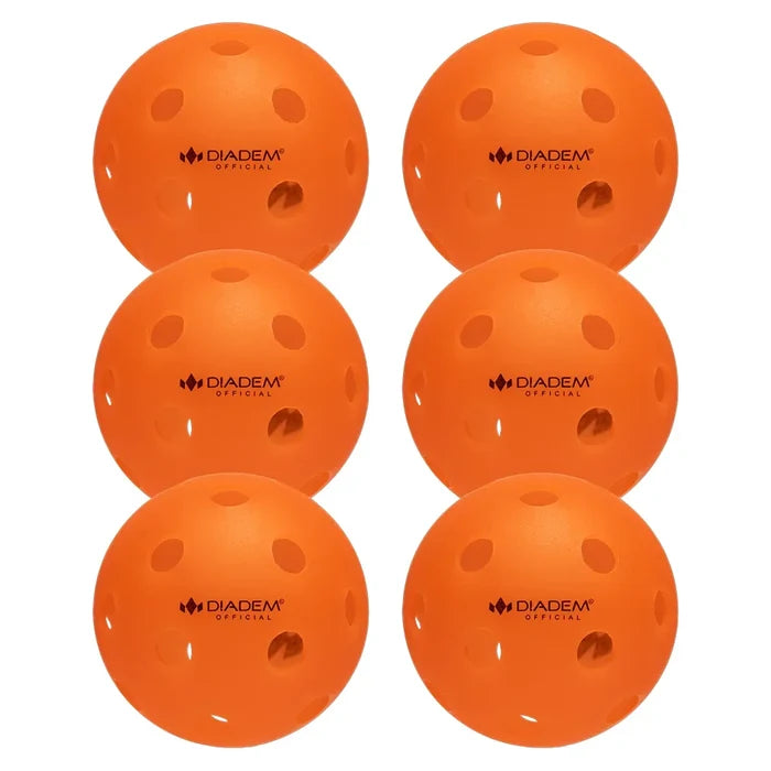 6 Pack Indoor Pickleball Balls Orange
