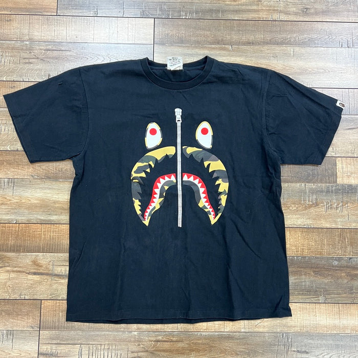 A Bathing Ape Bape Shark Green Camo Zipper T Shirt