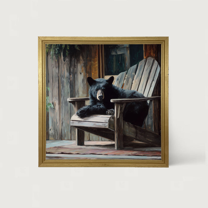 Adirondack Chair with Black Bear