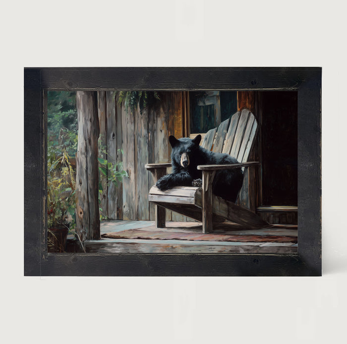 Adirondack Chair with Black Bear