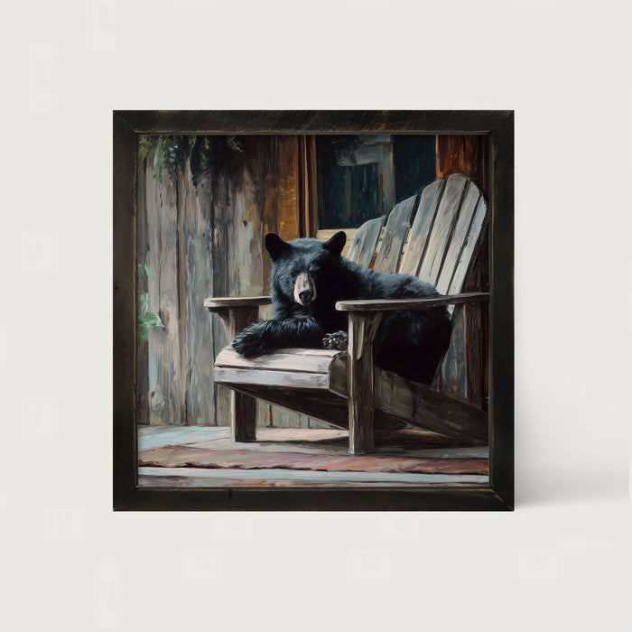 Adirondack Chair with Black Bear
