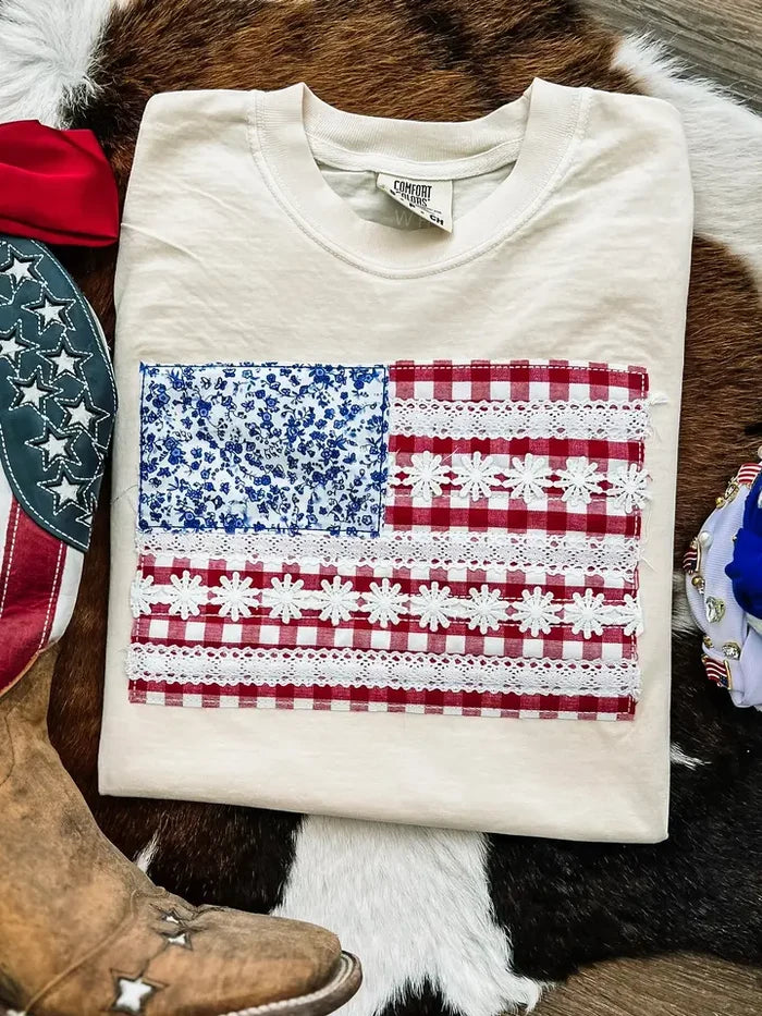 American Flag Daisy Tee