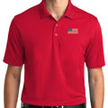 American Flag UV Micro-Mesh Polo Shirt-Red