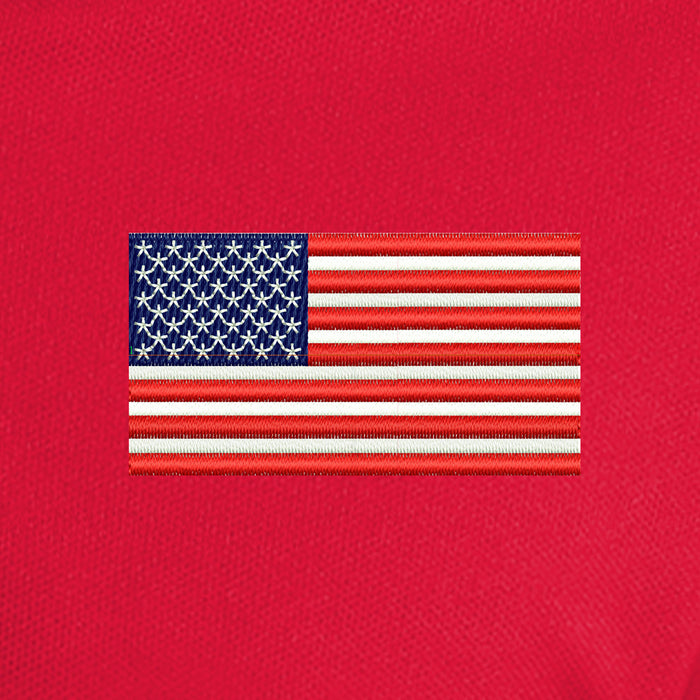 American Flag UV Micro-Mesh Polo Shirt-Red