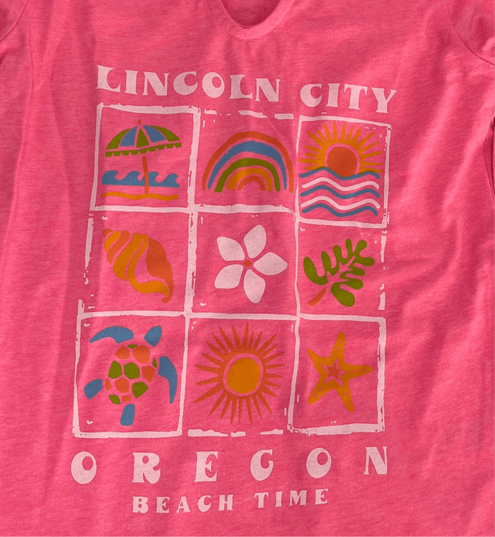 Apparel - Youth Hoodie Beach Grid Hot Pink