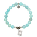 Aqua Fire Agate Gemstone Bracelet with Memories Sterling Silver Charm