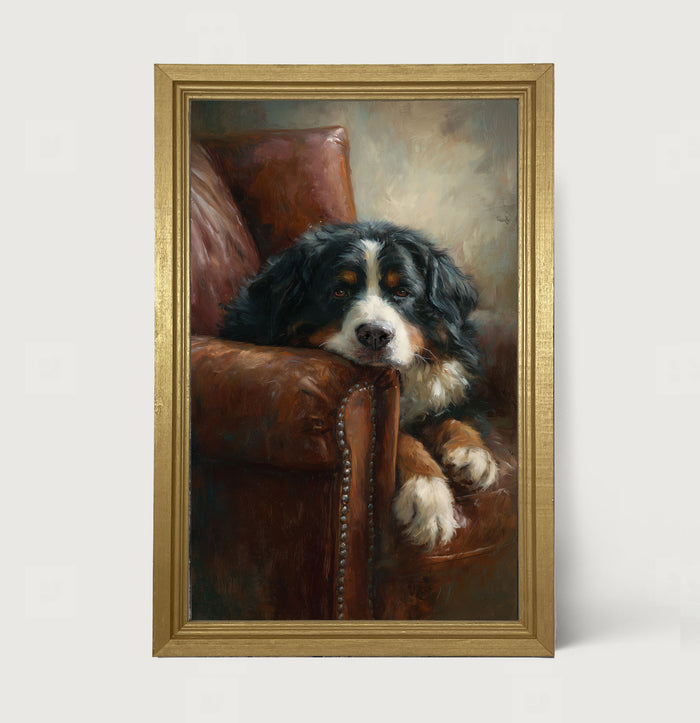 Armchair with Bernese Mountain Dog