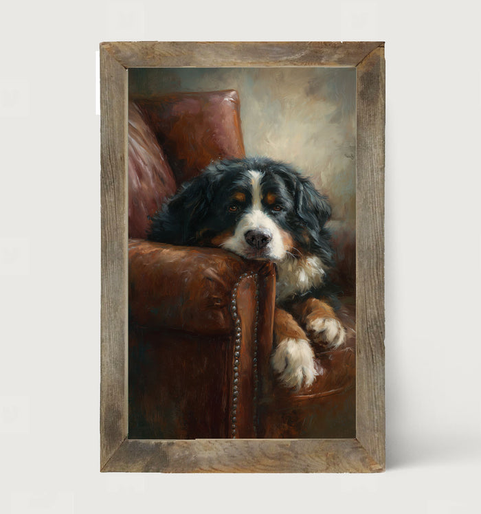 Armchair with Bernese Mountain Dog