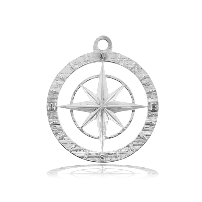 Arusha Agate Gemstone Bracelet with Compass Rose Sterling Silver Charm