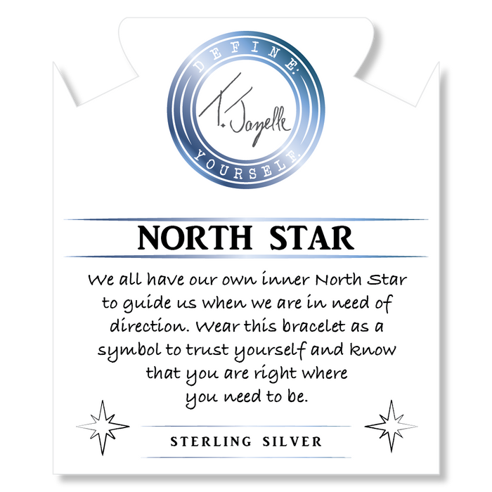 Arusha Agate Gemstone Bracelet with North Star Sterling Silver Charm