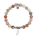 Arusha Agate Gemstone Bracelet with Olive Branch Sterling Silver Charm
