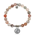 Arusha Agate Gemstone Bracelet with Palm Tree Sterling Silver Charm