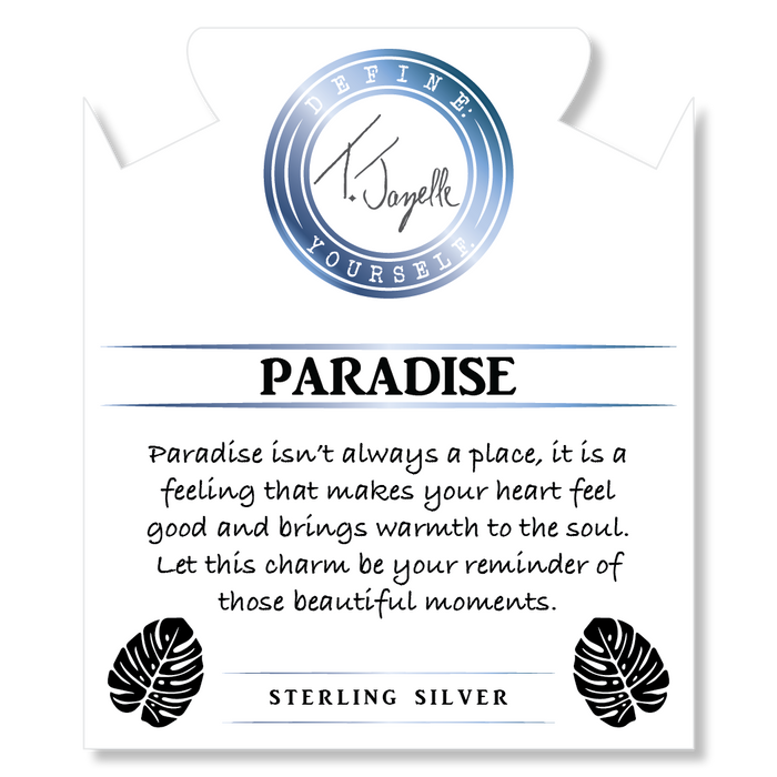 Arusha Agate Gemstone Bracelet with Paradise Sterling Silver Charm