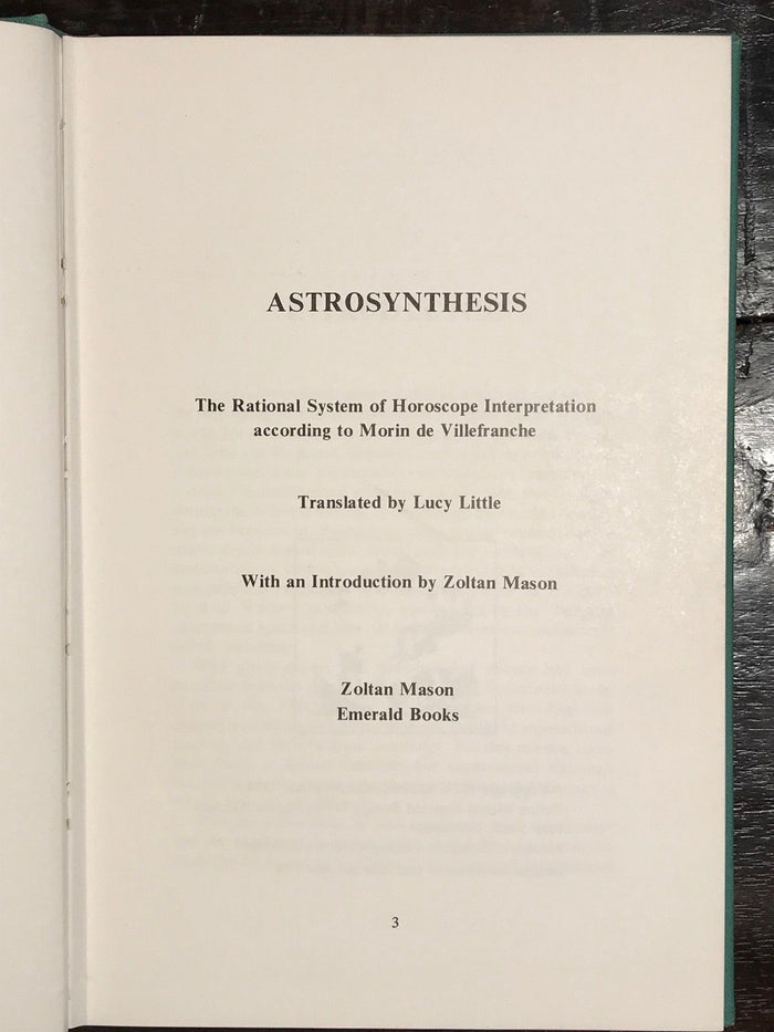 ASTROSYNTHESIS: Rational System of Horoscope - de Villefranche, 1974 - SIGNED