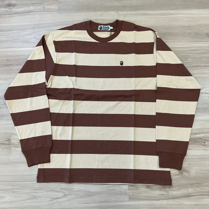 BAPE Ape Head One Point Hoop Long-Sleeve Tee 'Brown'