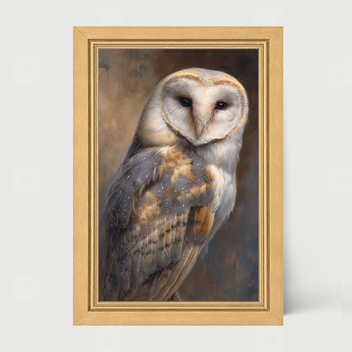 Barn Owl Portrait - Framed Art