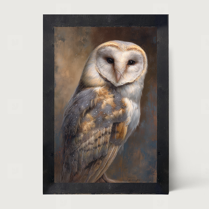 Barn Owl Portrait - Framed Art