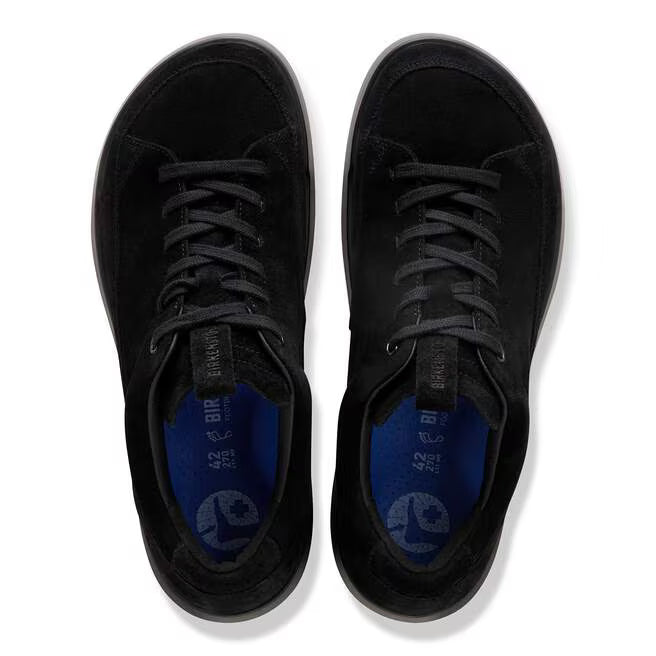 Birkenstock Melbourne Suede Leather Tennis Shoe-Black