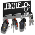 Black Key Rack | Modern Key Holder with 4 Hooks | Keyring Holder | Hanging Key Rack with Hooks | Forgetting is Normal. Stop Losing Your Keys with Our Solution.