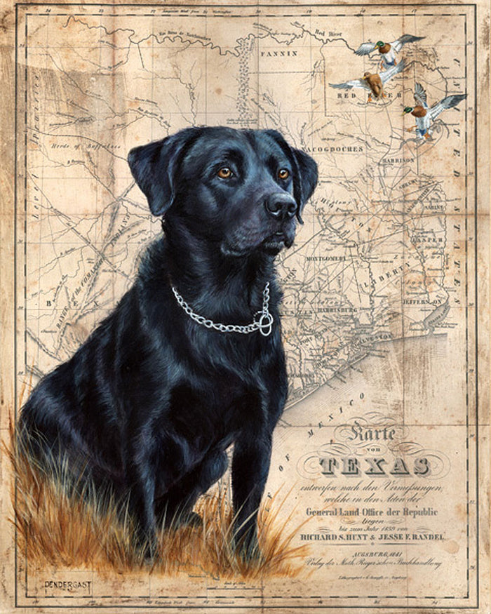 Black Lab Map by Patty Pendergast