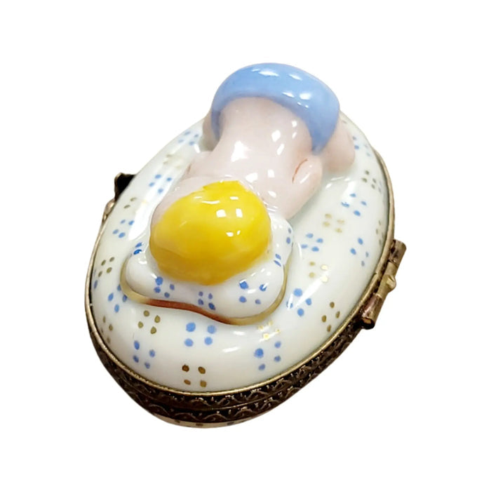 Another view of the Blue Baby Dream Limoges trinket box