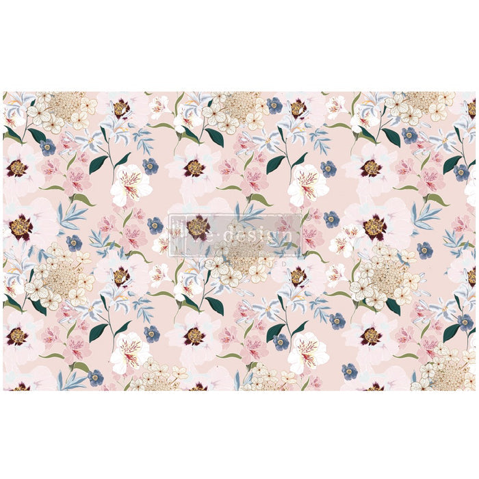 Blush Floral Re-design with Prima Mulberry Tissue Decoupage Paper - Piglet's Closet
