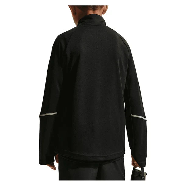 Boys' Dri-FIT Miler Half Zip Top Black and Reflective Silver