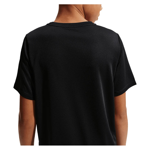 Boys' Dri-FIT Short Sleeve Miler Top Black and Reflective Silver
