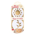 Set of two Harold Imports bread embossers for decorating baked bread with intricate patterns and designs.