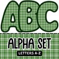 Bubble Embroidery Alpha - Green Plaid