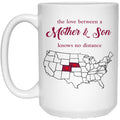 Colorado Nebraska The Love Between Mother And Son Mug - Mug Teezalo